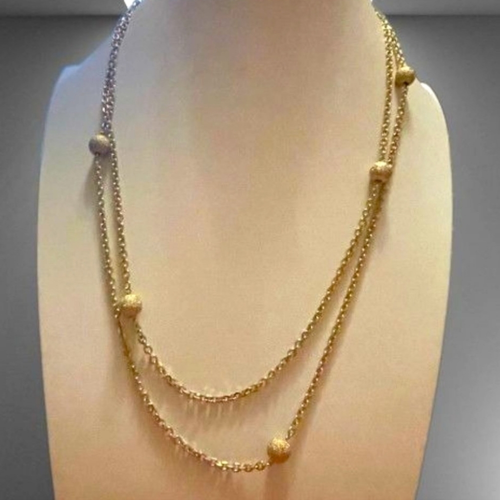 Monet Vintage Elegant Gold Beaded NecklaceMonet Vintage Elegant Gold Beaded Neck